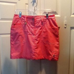 Daily Sports Red and White Checkered Skort